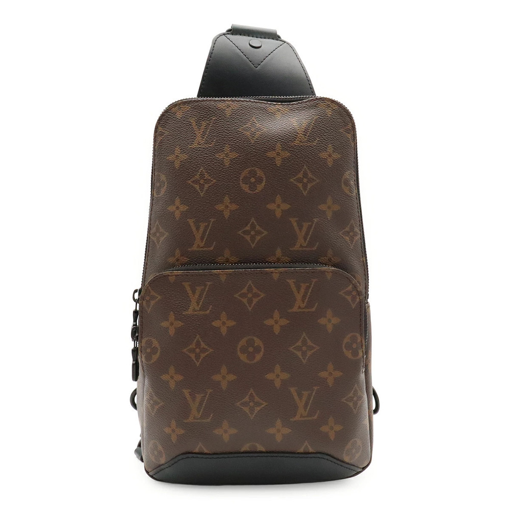 LOUIS VUITTON Monogram Macassar Brown Avenue Sling Bag Body Shoulder